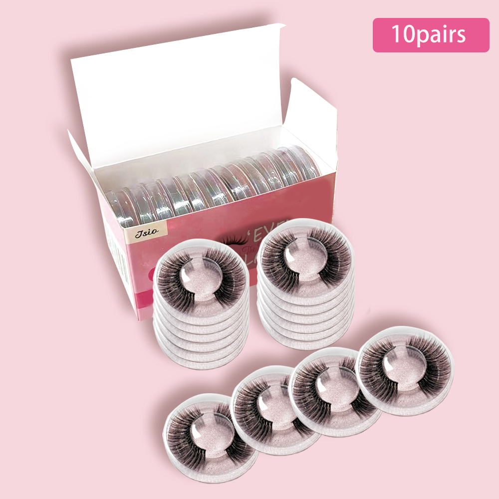 10 Pairs False Eyelashes, Natural Cat Eye Lashes with D Curl Lash Clusters, Reusable Wispy Thick Lashes, 3 Styles Mixed Eyelashes for Beginners