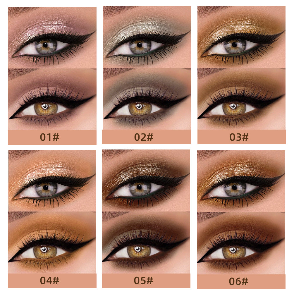 6-Piece Dual-Ended Liquid Eyeshadow Set, Sunset Glow Collection, Matte & Shimmer Cream Eyeshadow, Highly Pigmented, Waterproof & Long-Lasting Quick-Dry Formula for Everyday & Glam Makeup