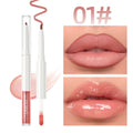 2-in-1 Double-Ended Lip Liner & Lip Gloss Duo, Long-Lasting Nude Lip Colour, High-Pigment Formula for Fuller, Glossy Lips