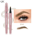 Eyebrow Pencil, Waterproof 4 Fork Tip Eyebrow Pen, Micro-Fork Brow Pen for Natural Hair-Like Strokes, Long-Lasting Smudge-Proof Brow Makeup for Everyday Wear, LIGHT BROWN