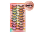 10 Pairs False Eyelashes, Natural Cat Eye Lashes with D Curl Lash Clusters, Reusable Wispy Thick Lashes, 3 Styles Mixed Eyelashes for Beginners