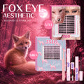 Fox Eye Cluster Lashes Kit, Wispy Soft Lash Clusters for a Lifted Fox Eye Effect, DIY Eyelash Extensions Kit with Full Application Set (Bond, Seal, Remover & Tweezers), Designed for Fox Eye Makeup Look