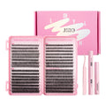 Individual Eyelashes Kit 640PCS, Wispy Lash Clusters with Bond, Seal and Remover, Natural Fluffy D Curl Eyelash Extensions for DIY at Home, Volume Lash Book Kit 9–16mm