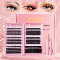 Individual Eyelashes Kit 640PCS, Wispy Lash Clusters with Bond, Seal and Remover, Natural Fluffy D Curl Eyelash Extensions for DIY at Home, Volume Lash Book Kit 9–16mm