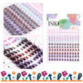 Cluster Lashes Kit, Mixed Rainbow Colourful Lash Clusters for DIY Eyelash Extensions, Fox Eye Style Individual Lashes, Reusable Fake Eyelashes Pack for Women and Girls