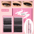 Individual Eyelashes Kit 640PCS, Wispy Lash Clusters with Bond, Seal and Remover, Natural Fluffy D Curl Eyelash Extensions for DIY at Home, Volume Lash Book Kit 9–16mm