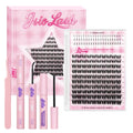 Cluster Lashes Kit, Individual Lash Clusters with Bond & Seal & Remover & Tweezers, Natural Wispy Eyelash Extensions, Soft Lightweight DIY Lash Extensions at Home for Daily Wear (Elara)