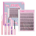 Natural Lash Clusters Kit, Wispy Individual Lash Clusters, Soft Lightweight Lash Extensions with Bond & Seal & Tweezers, DIY Eyelash Extension Kit for Everyday Wear (Aurora)