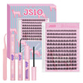 Natural Lash Clusters Kit, Wispy Individual Lash Clusters, Soft Lightweight Lash Extensions with Bond & Seal & Tweezers, DIY Lash Extension Kit for Everyday Wear, Breeze